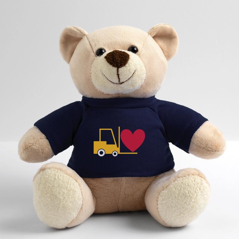 ★ Design colors changeable ★ Forklift with heart Teddy Bear