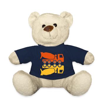 Concrete mixing vehicle and mirror image - Teddy Bear - french navy - Front