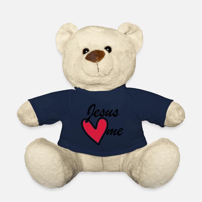 Jesus liebt mich loves me rotes Herz - Teddy - French Navy