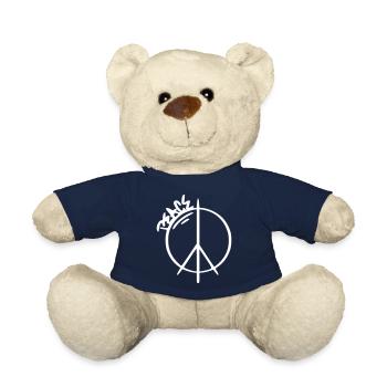 Peace Sign Drawing Peace Sketch white - Teddy Bear - french navy - Front