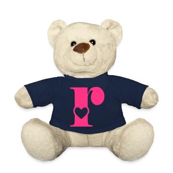 Buchstabe r Anfangsbuchstabe mit Herz - Teddy - French Navy - Vorne