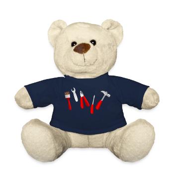 tool tools brush hammer screwdriver pliers - Teddy Bear - french navy - Front