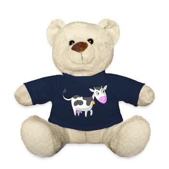 Happy cartoon cow - Teddy Bear - french navy - Front