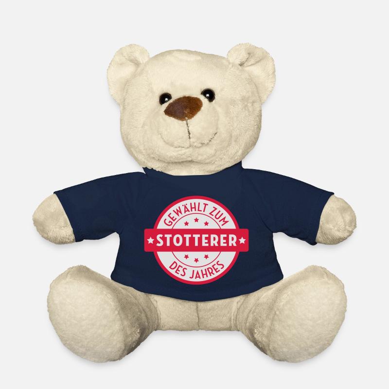 Stotterer Stotterin Stottern Stammeln Schwätzer - Teddy - French Navy