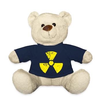Yellow radioactive, radioactivity symbol - Teddy Bear - french navy - Front
