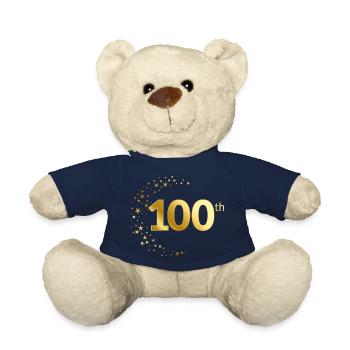 100 Jubiläum Geburtstag Ehrentag Geschenk Jahrtag - Teddy - French Navy - Vorne