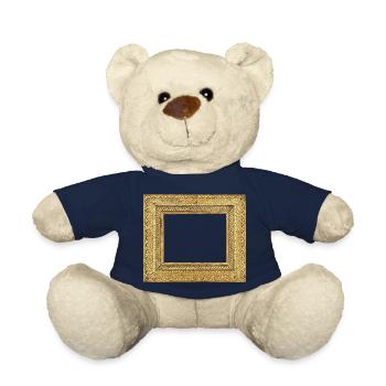 🖼️ Pale gold picture frame - Teddy Bear - french navy - Front