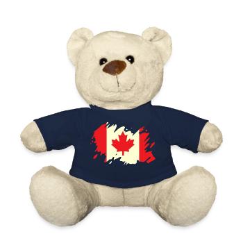 Kanada Flagge Ahorn Ahornblatt Maple Leaf Urlaub - Teddy - French Navy - Vorne