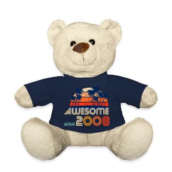 Awesome since 2008 gift idea - Teddy Bear - french navy - Front