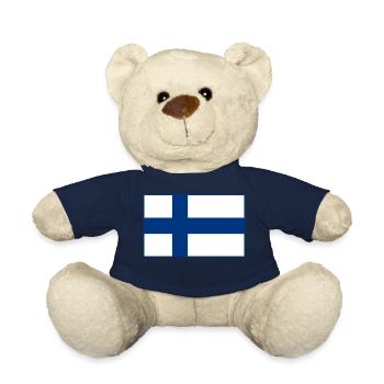 Drapeau de la Finlande - Nounours - bleu marine - Devant