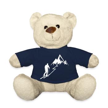 Ski Tour Touring Ski Mountain Hiking Gift - Teddy Bear - french navy - Front