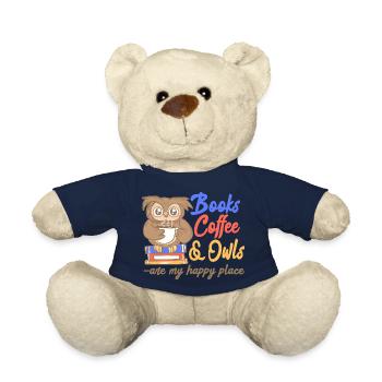 Bücher Kaffee Und Eulen Sind Mein Glücklicher Ort - Teddy - French Navy - Vorne