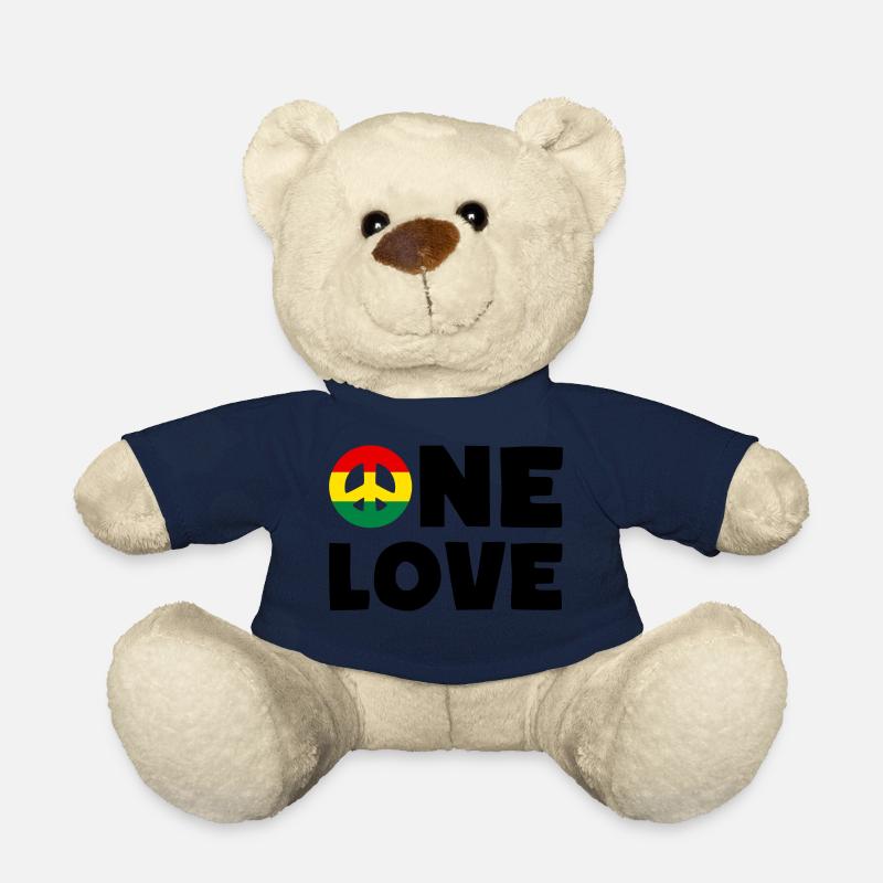 ONE LOVE Peace Jamaica Reggae Rastafari - Nounours - bleu marine