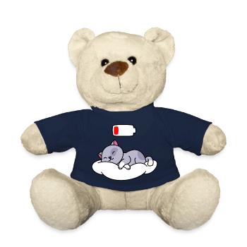 Cat Sleeping Cute - Teddy Bear - french navy - Front