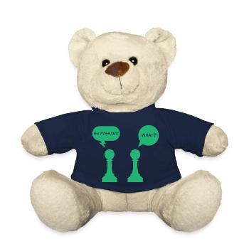 En passant Schach Denksport Schachmeister Geschenk - Teddy - French Navy - Vorne