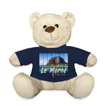 Le Morne Mauritius Beach Souveni - Teddy Bear - french navy - Front