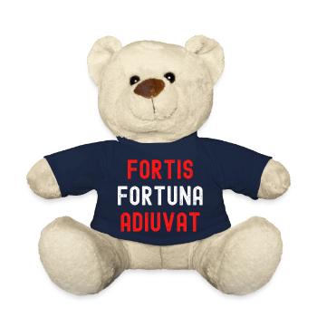 Fortis Fortuna Adiuvat (distressed red and white) - Teddy Bear - french navy - Front
