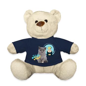 Cat thinks of fish preparation food processor - Teddy Bear - french navy - Front
