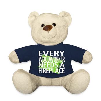 marteau-piqueur présente de fiers t-shirts de crâne de charpentier - Nounours - bleu marine - Devant