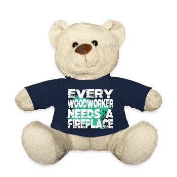 charpentier fille tshirts cadeau d’anniversaire hearbeat - Nounours - bleu marine - Devant