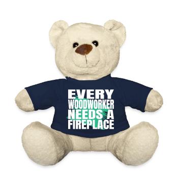 forester chop wood carpenter girl tshirts - Teddy Bear - french navy - Front