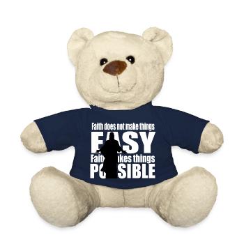 Faith quote - Teddy Bear - french navy - Front