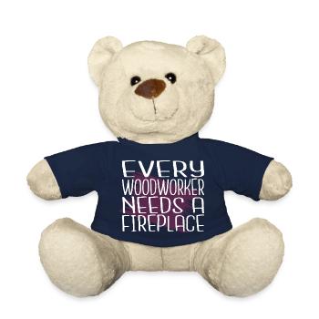 woodworking chainsaw mason cool woodcutter - Teddy Bear - french navy - Front