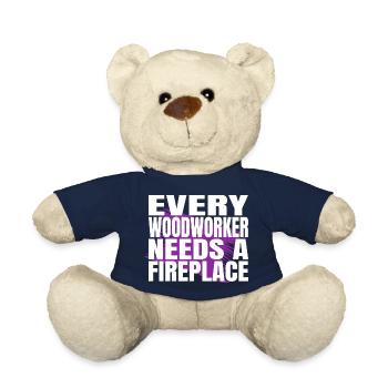 cool logging lumberjackwoodworking carpenter - Teddy Bear - french navy - Front