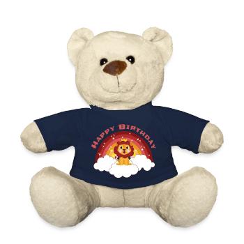 Birthday Rainbow Leo Happy Birthday Gift - Teddy Bear - french navy - Front