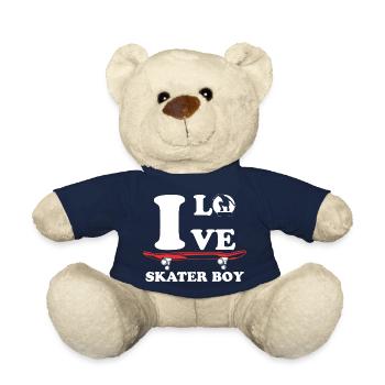 Skater Boy Love Design - Teddy Bear - french navy - Front