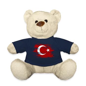 Drapeau de la Turquie utilisé - Nounours - bleu marine - Devant