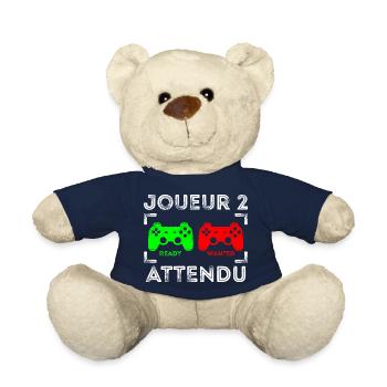 joeur 2 attendu - jeu video gamer - Nounours - bleu marine - Devant