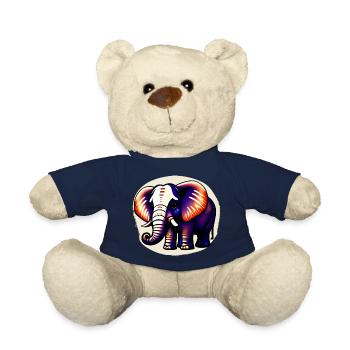 Little Elephant Cartoon Cute Love Adventure 2 - Teddy Bear - french navy - Front