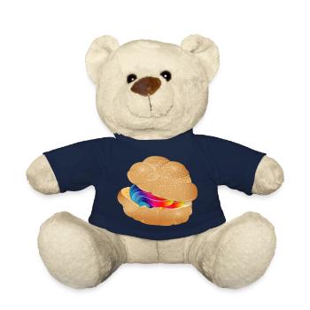 Illustration of a colourfully filled cream puff - Teddy Bear - french navy - Front