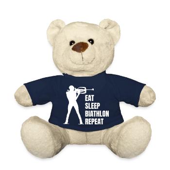 Biathlon Skifahrer Geschenk Biathlet Wintersport - Teddy - French Navy - Vorne
