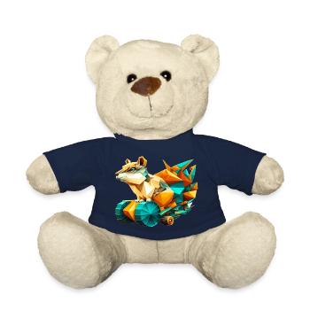 3D kit chipmunk with wheels as polygon - Teddy Bear - french navy - Front