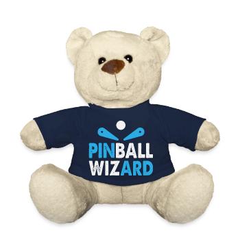 Pinball machine white blue Pinball Wizard Flipper - Teddy Bear - french navy - Front