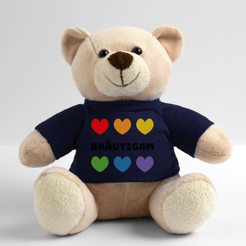 Regenbogenherzchen Braeutigam schwarz Teddy