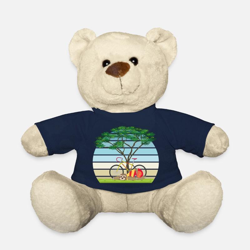 Faultier mit Fahrrad schläft nach Fahrt unter Baum - Teddy - French Navy