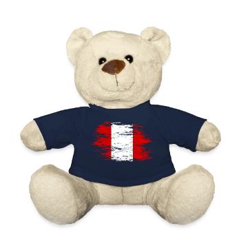 Drapeau du Pérou utilisé - Nounours - bleu marine - Devant
