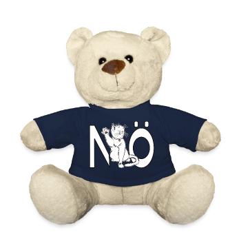 Not Today Nope Cat Gift - Teddy Bear - french navy - Front
