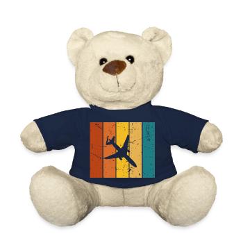 Avion cadeau Vintage - Nounours - bleu marine - Devant