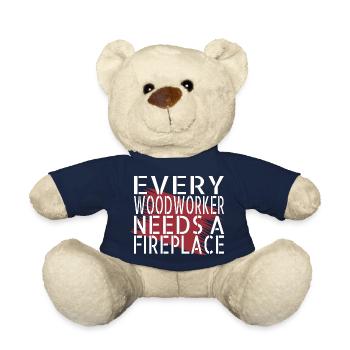 Lumberman Gift Idea Tree Feller Carpenter Saw Fun - Teddy Bear - french navy - Front