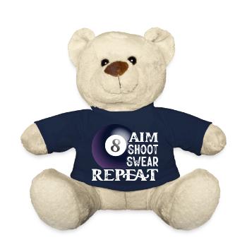 Aim Shoot Swear Repeat Billiard Player PoolBillard - Teddy - French Navy - Vorne