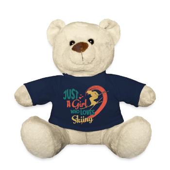Just A Girl Who Loves Skiing Wintersport Ski - Teddy - French Navy - Vorne