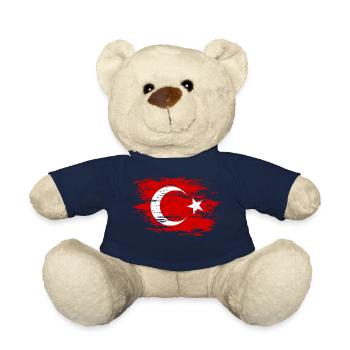 Drapeau de la Turquie utilisé - Nounours - bleu marine - Devant