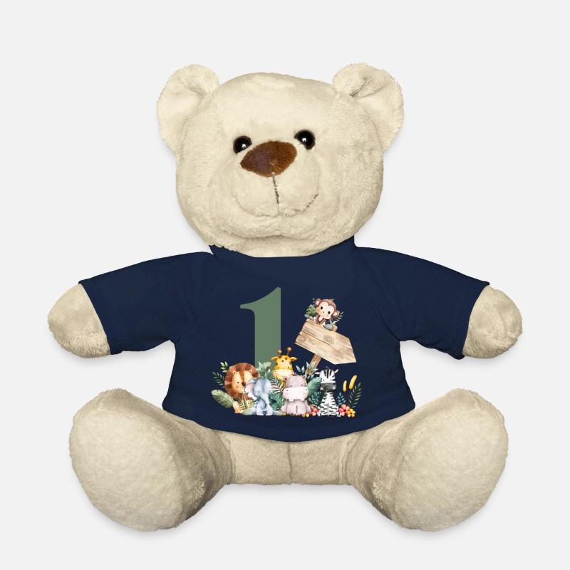 Personalisierte Safari zum 1. Geburtstag - Teddy - French Navy
