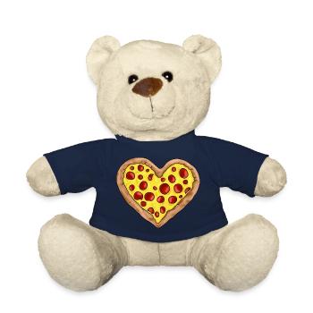 Pizza Heart Love Pizzalover - I Love Pizza - Teddy Bear - french navy - Front