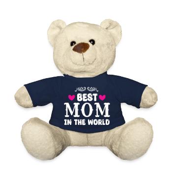 Best Mom in the World - Teddy Bear - french navy - Front
