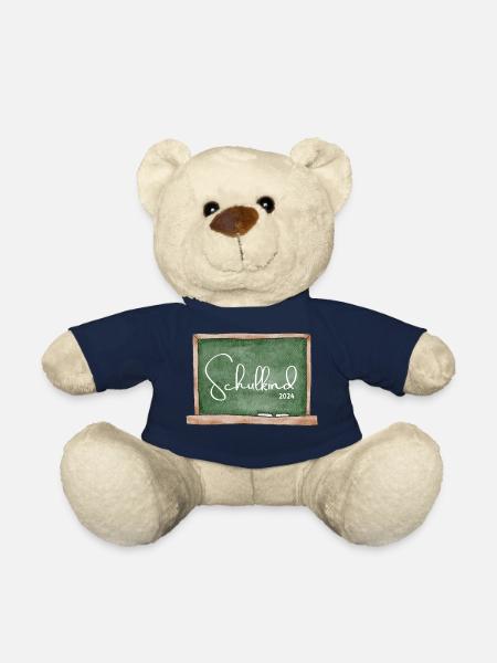 School Child 2024 School Enrollment Gift Chalkboard - Teddy Bear - french navy